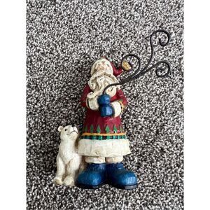 Russ Berrie The Christmas Sampler Santa Claus Figurine With Polar Bear